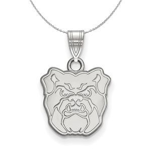 Sterling Silver Butler U Small Bulldog Necklace - 16 Inch